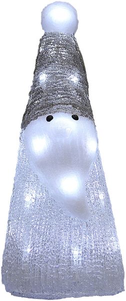 Deuba LED Acryl Figur Außen Santa Weiß beleuchtet Weihnachtsdeko Weihnachten Weihnachtsfigur