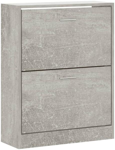 vidaXL Schuhschrank Betongrau 63x24x81 cm Holzwerkstoff 342559