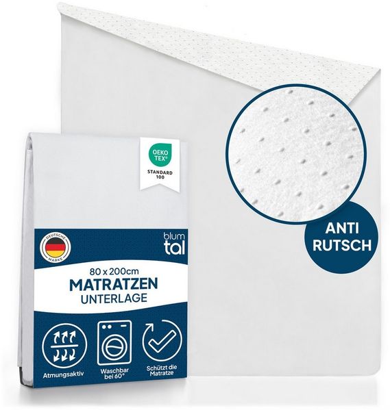 Matratzenschoner Lattenrost Auflage Oeko-TEX zertifizierter Lattenrost Matratzenschoner Blumtal, mit Anti-Rutsch-Schicht
