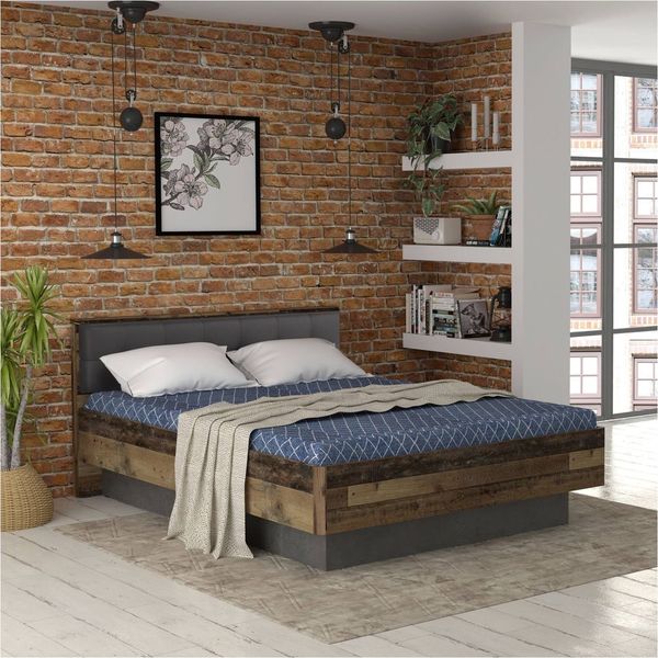 Doppelbett CLIF 160 x 200 cm Optik: Old Wood Vintage von Forte