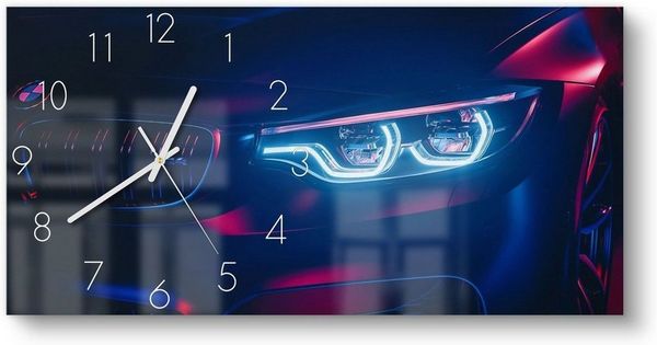 DEQORI Wanduhr 'BWM Frontal Nahaufnahme' (Glas Glasuhr modern Wand Uhr Design Küchenuhr)