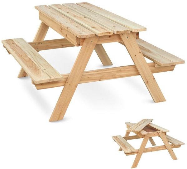 holz4home® Gartenbank Picknickbank Outdoor Sitzgruppe aus Holz I Tisch mit Bank