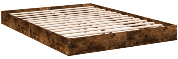 vidaXL Bettgestell ohne Matratze Räuchereiche 140x200 cm Holzwerkstoff 842025 Bild 5