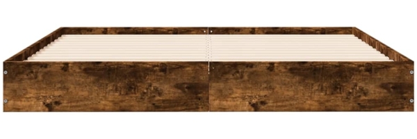 vidaXL Bettgestell ohne Matratze Räuchereiche 140x200 cm Holzwerkstoff 842025 Bild 3
