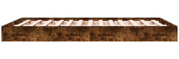 vidaXL Bettgestell ohne Matratze Räuchereiche 140x200 cm Holzwerkstoff 842025 Bild 4