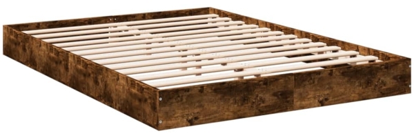 vidaXL Bettgestell ohne Matratze Räuchereiche 140x200 cm Holzwerkstoff 842025 Bild 2