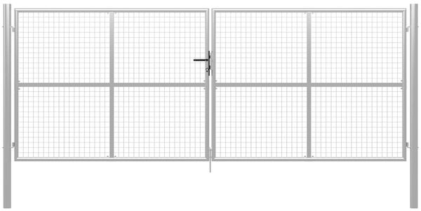 vidaXL Gartentor verzinkter Stahl 400 x 150 cm Silber 144301
