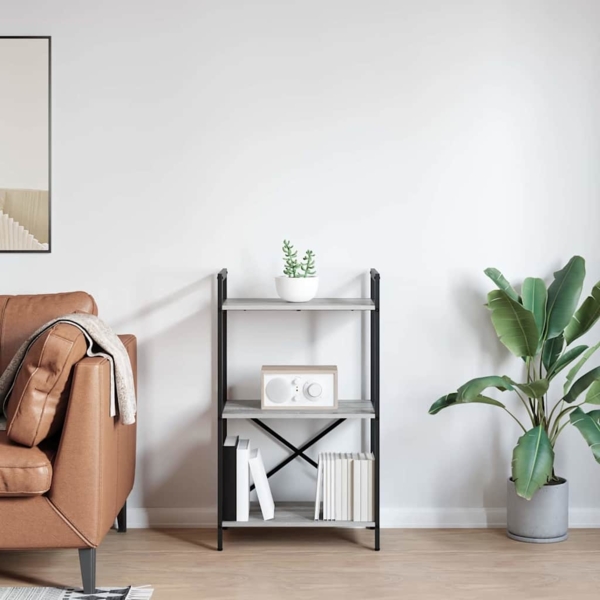 vidaXL Bücherregal Graues Sonoma 56 x 34 x 96 cm Holzwerkstoff 883877 Bild 3