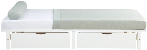 Holzbett 140x200 mit Matratze Bettkasten 2er Set Holzbettrahmen Weiß Palettenbett Doppelbett Bett Massiv Holz Bild 5