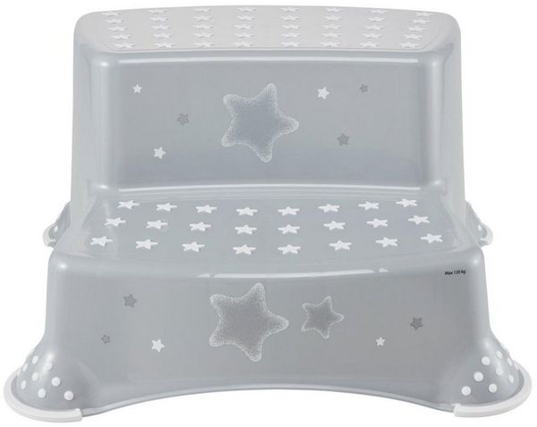 Keeeper Stars Tritthocker Schemel zweistufig mit Anti-Rutschfunktion Cosmic Grey