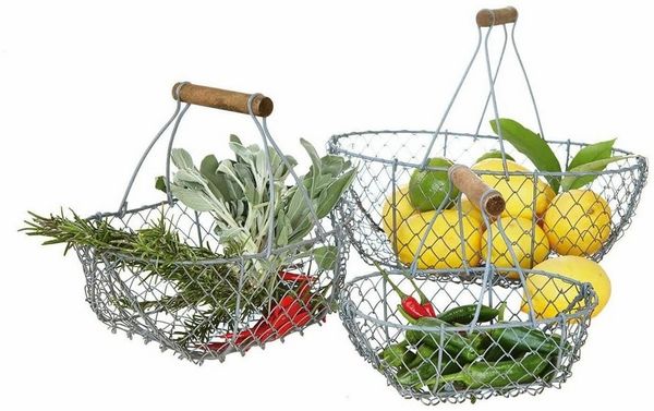 Mirabeau Allzweckkorb Drahtkorb 3er Set Baker grau/braun