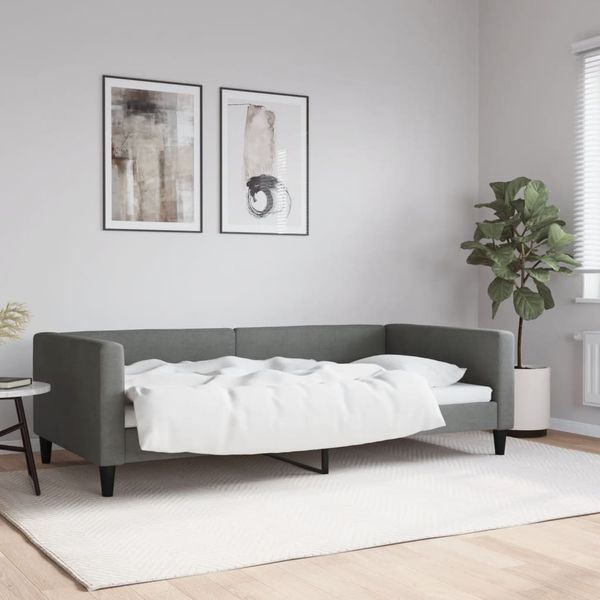 vidaXL Tagesbett Dunkelgrau 100x200 cm Stoff 353989