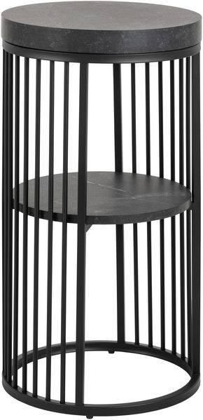 Beistelltisch >Strington< mit Ablage, in schwarz - 35x65x35 (BxHxT)