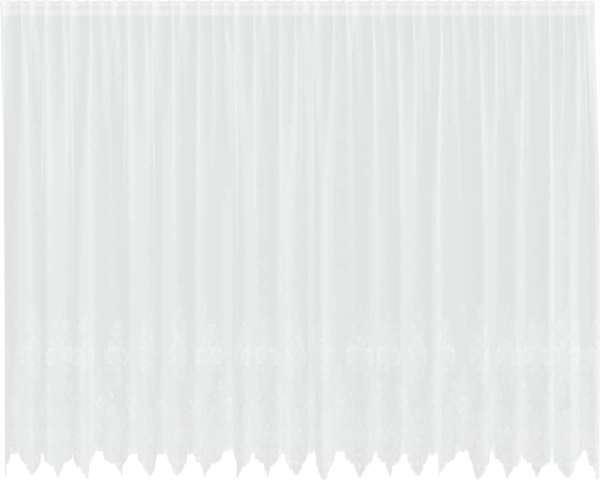 vidaXL Spitzenvorhang mit Vorhängen Floral Weiß 200 x 500 cm Polyester 4107923