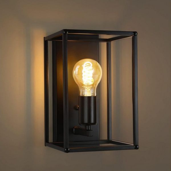 Nettlife Wandleuchte Wandleuchte Innen Wandlampe Schwarz, LED wechselbar, Schlafzimmer Treppenhaus Flur Wohnzimmer Küche