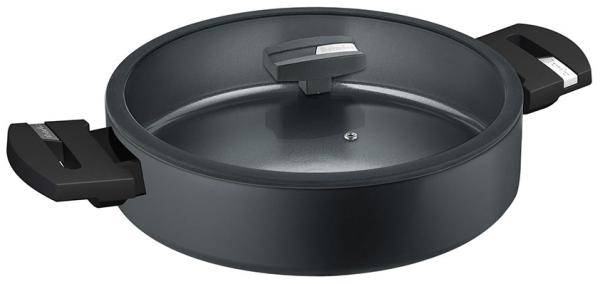 Berndes b. green Servierpfanne mit Glasdeckel, Pfanne, Aluminium, Schwarz, 28 cm, 0015446106