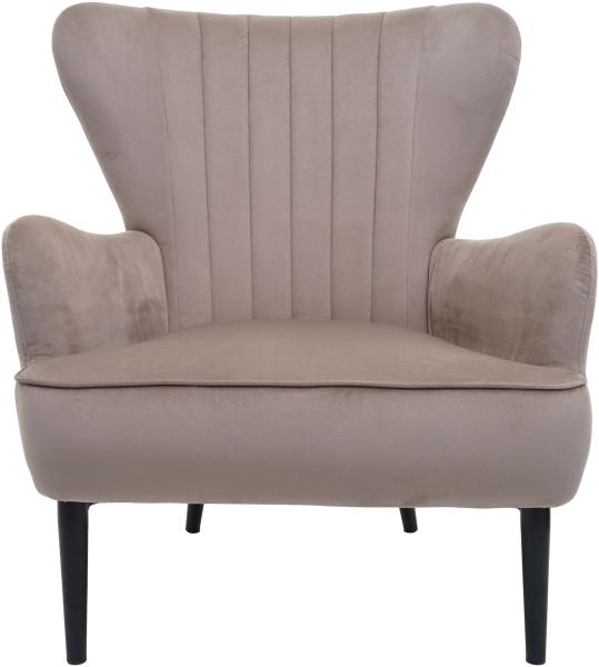 Lounge-Sessel HWC-K37, Cocktailsessel Polstersessel Sessel, Samt ~ taupe