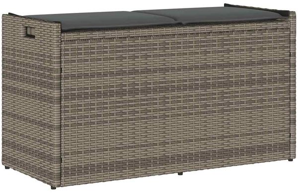vidaXL Outdoor-Sitzbank mit Stauraum und Kissen Grau 100 cm 4104062