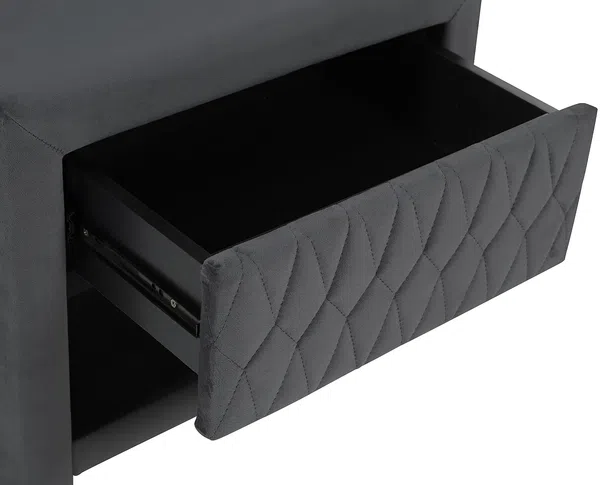 Vente-unique - DANIELE Bedside table SamtStoff Grau - B 35 cm x H 41 cm x L 50 cm Bild 5