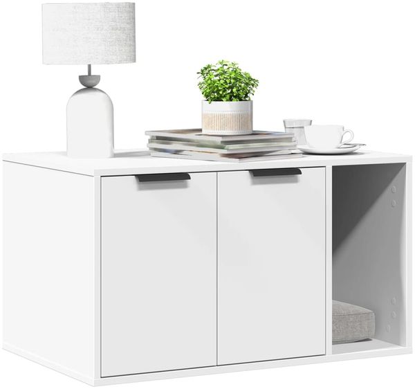 vidaXL Katzenklo Weiß 80x50x45 cm Holzwerkstoff 857733
