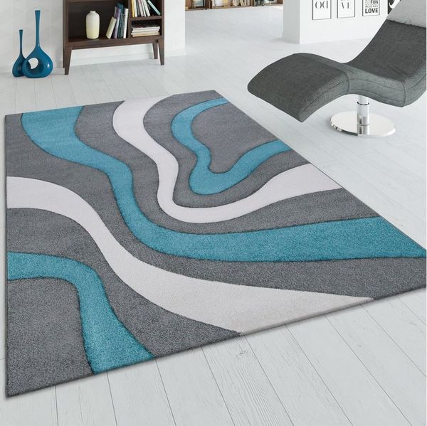 Paco Home Läufer Diamond 760, rechteckig, Höhe: 18 mm, Teppich-Läufer, Kurzflor, 3D-Design, modernes Wellen Muster