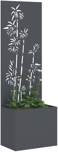 vidaXL Garten Sichtschutz-Leinwand Floral Anthrazit 50 x 140 cm 876450