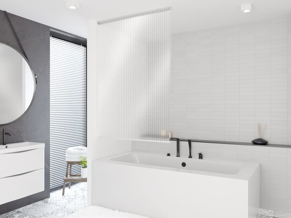 Basic Duschrollo 100x240 cm Modell 3D Mosaik Duschvorhang