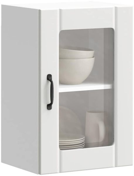 vidaXL Küchen-Hängeschrank mit Glastür Lucca Weiß 853767