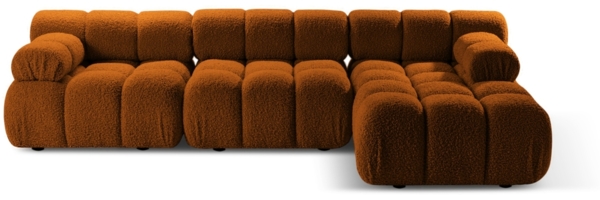 Micadoni Modulares Ecksofa Bellis 4-Sitzer Rechts Boucle Rolf Ziegel