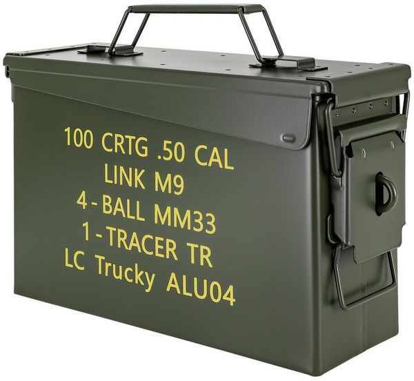 Trucky Aufbewahrungsbox Ammo Box Munitionsbox Box Metallkiste Metallbox Grün Metall