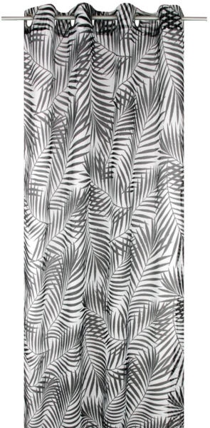 Arsvita Gardine (Black&White) Voile mit Ösen 140x245 cm Ösenvorhang für zu Hause, transparente und moderne Fensterdekoration