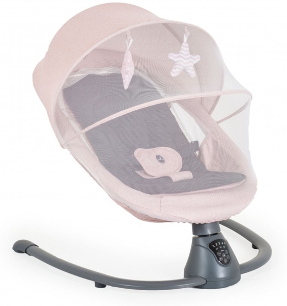 Cangaroo Babywippe elektrisch Zara Schaukelfunktion, Musik, Timer, Moskitonetz rosa