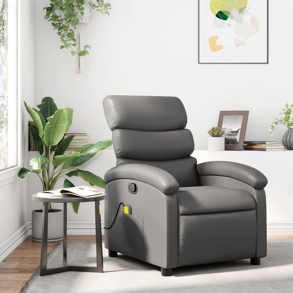 vidaXL Massagesessel Relaxsessel Grau Kunstleder 3205849