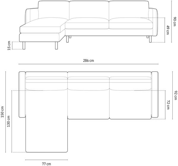 Micadoni Ecksofa Eden 4-Sitzer Links Samt Moßgrün Melange Bild 5