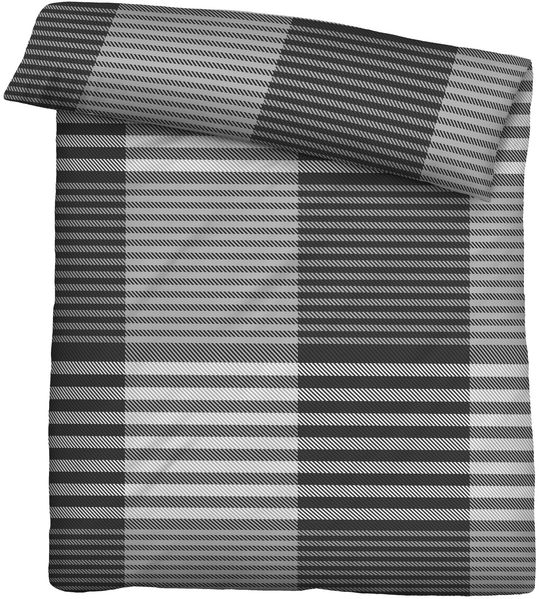 biberna Feinbiber Bettwäsche 0004106 KARO-STREIFEN, silber/grau, 1x 135x200 cm + 1x 80x80 cm Bild 2