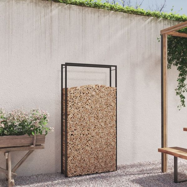 vidaXL Brennholzregal Mattschwarz 110x28x214 cm Stahl 350311