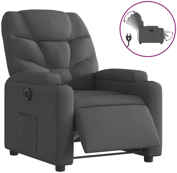 vidaXL Relaxsessel Elektrisch Dunkelgrau Stoff 3204573 Bild 2