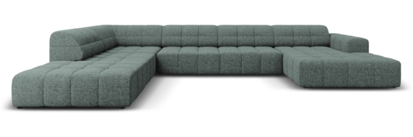 Micadoni Panorama Ecksofa Jennifer 7-Sitzer Links Chenille Petrol