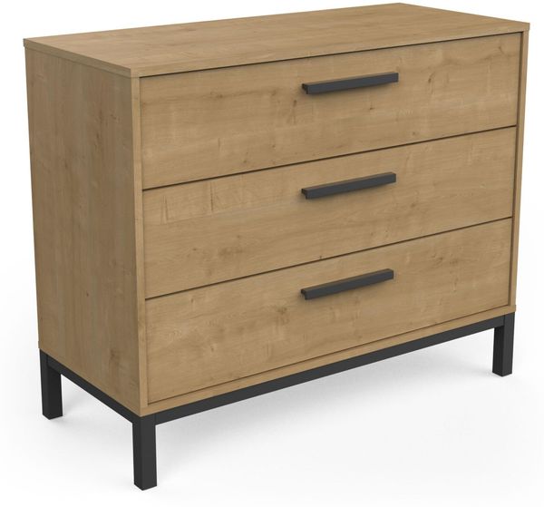 Demeyere 271796 Kommode – 3 Schubladen – Craft, Eichenholz, Braun, L 90,7 x P 39,6 x H 74,60 cm