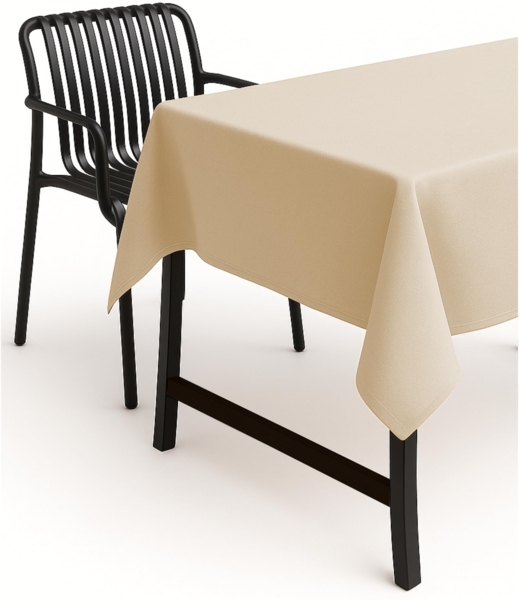 texpot Tischdecke 160x160 cm Champagner Leinenoptik Lotuseffekt Fleckschutz Bügelfrei Tischtuch Bild 1