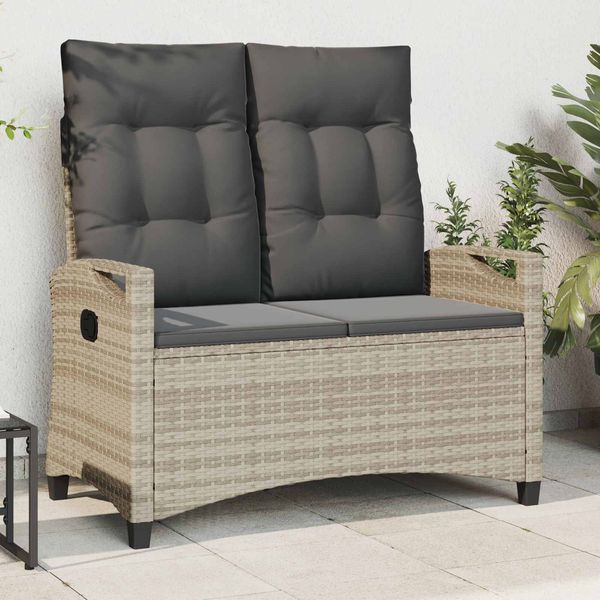 vidaXL Gartenbank mit Kissen 105 x 60 x 112 cm Stahl 42026855