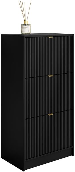 Schuhschrank Tireno 3K (Farbe: Schwarz Molet)