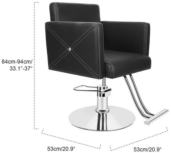 Rutaqian Stuhl Professioneller Friseurstuhl mit 360° Drehung und Hydraulischer Pumpe (Stylistenstuhl Höhenverstellbar,Tragfähigkeit 150 kg, 1 St), Barber-Stuhl, Kosmetikstudiostuhl mit Fußstütze