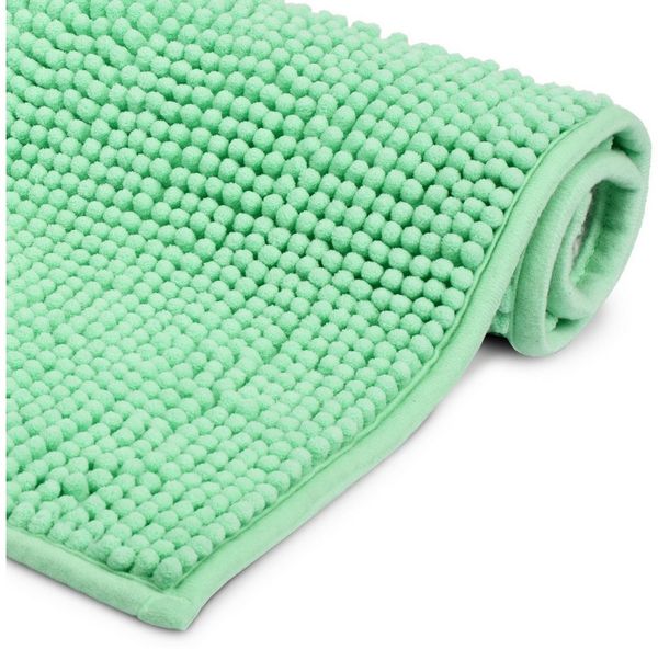Beautissu Badematte rutschfest 60x50 cm – Duschvorleger Hochflor Badteppich rutschfest Waschbar Shaggy – Flauschig Badvorleger Badezimmerteppich – Badezimmer Badematte Mintgrün BeauMare FL