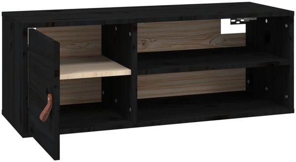 vidaXL Wandschrank Schwarz 80x30x30 cm Massivholz Kiefer 818393 Bild 7