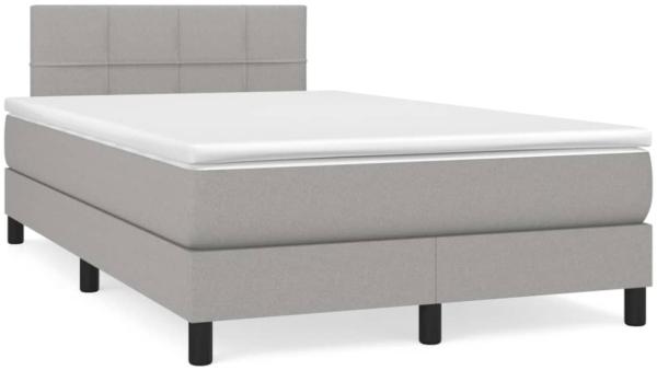 vidaXL Boxspringbett mit Matratze Hellgrau 120x190 cm Stoff 3269723