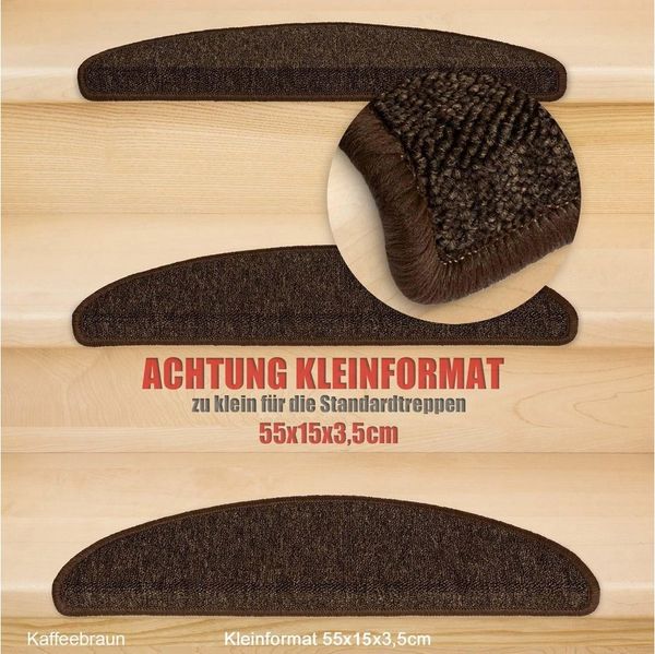 Metzker® Stufenmatte Stufenmatten Rambo Kleinformat 55x15x3,5cm Halbrund, halbrund, Höhe: 5 mm, 15 Stück im Set - Kaffeebraun