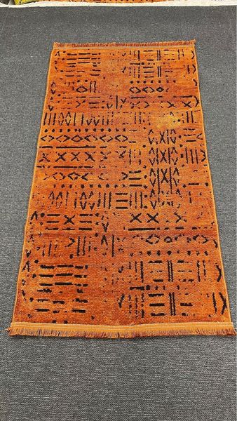 Moderner Geometrischer Teppich 100 x 200 cm Acryl Orange 88780727 [en. casa]