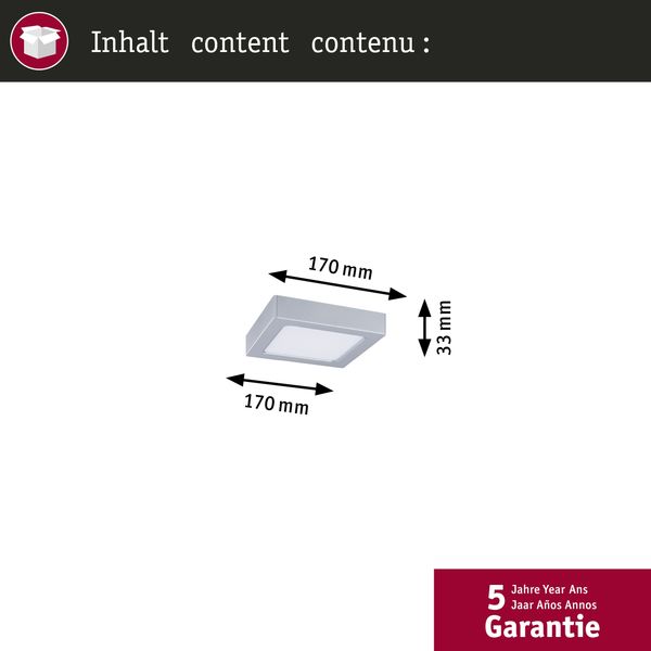 LED Panel Abia 2 White Select Dämmerungsgesteuerter Bewegungsmelder (HF) eckig 170x170mm 9,5W 1100lm 2700 - 4000K Chrom matt Bild 5