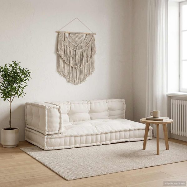 vidaXL Pallet Sofa Kissen 3 pcs Creme 120 x 80 x 34 cm Stoff 4019080